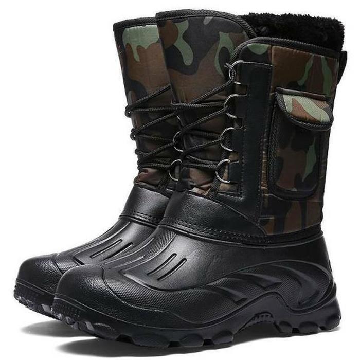 Botas de punta redonda para hombre Velvet Snow Warm PU Cuero Tacón grueso  Cordones hasta zapatos masculinos Botín de exterior comprar a buen precio —  entrega gratuita, reseñas reales con fotos — Joom