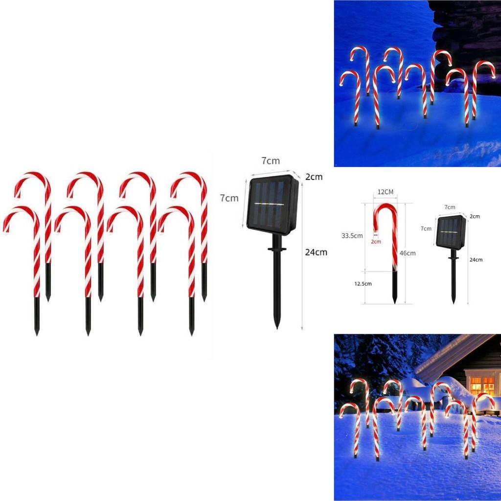 Christmas Led Candy Cane Lantern Outdoor Garden Pathway Decor For Holiday Lighting