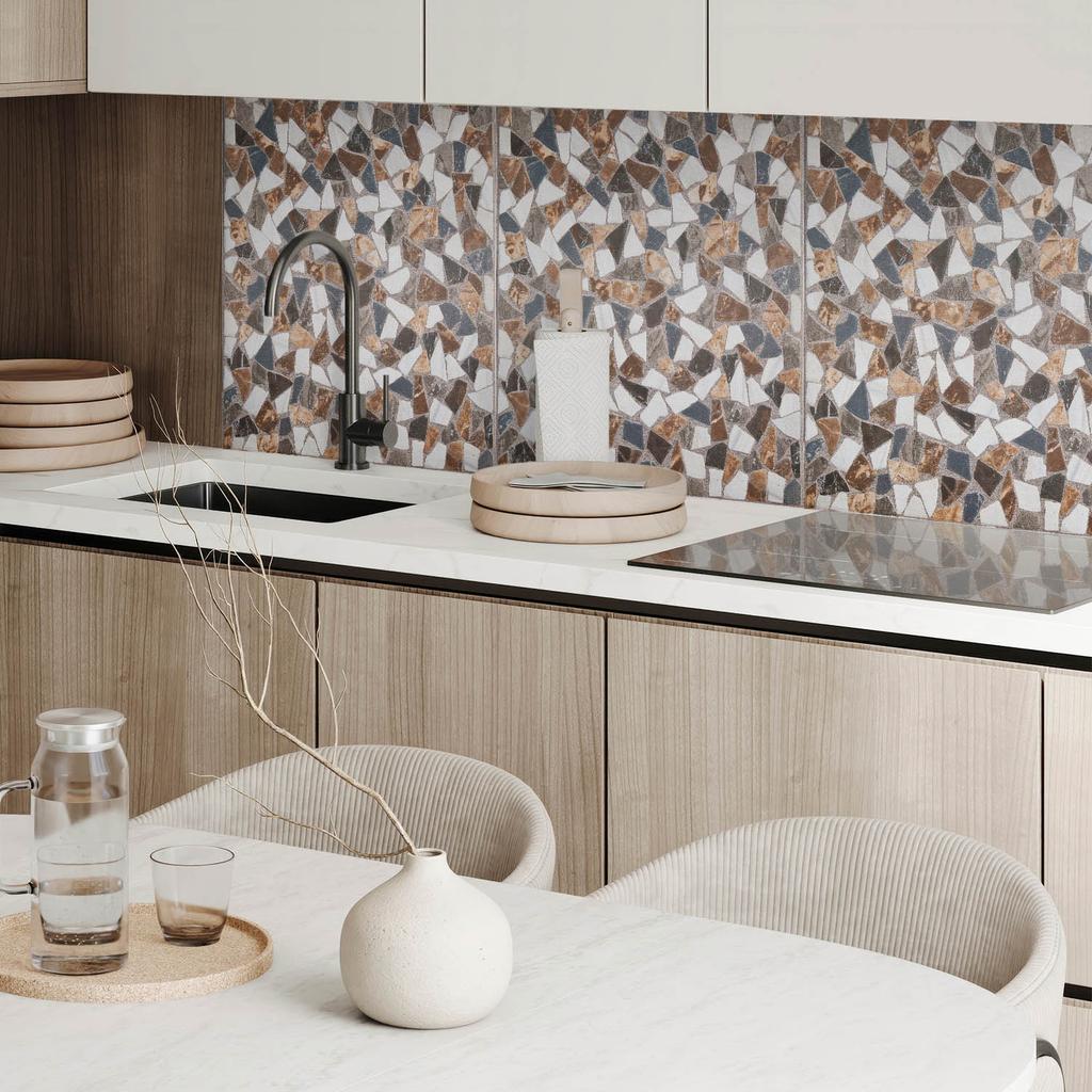 Self-adhesive PVC Dining Room Panel with Graphics 100x50 Cm Mosaic with Various Shapes