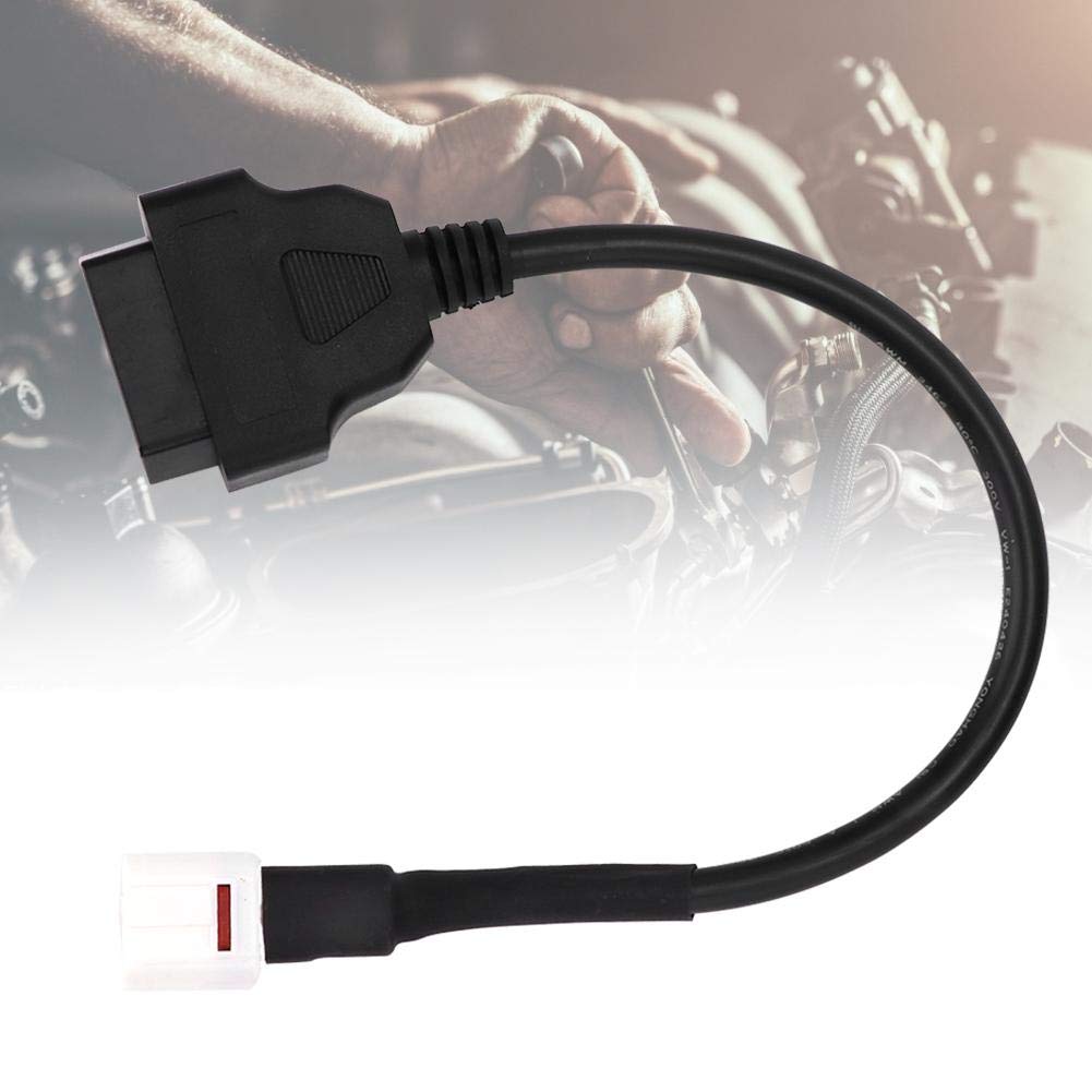 Diagnostic Cable, Qiilu 4 Pin to OBD2 Fault Code Reader Motorcycle Scanner Diagnostic Cable,