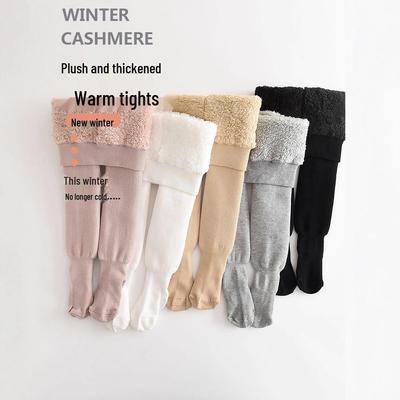 Collant autunnali/invernali da bambina foderati in pile: Body caldo a tinta unita e leggings per neonati