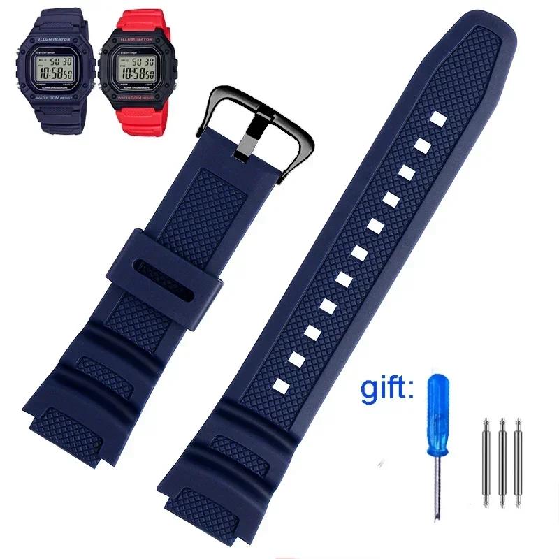 Watch Band accessories are suitable for Casio Watch W-218h / F-108 AE1200 / 1000 / 1300 resin silicone watch straps 18mm