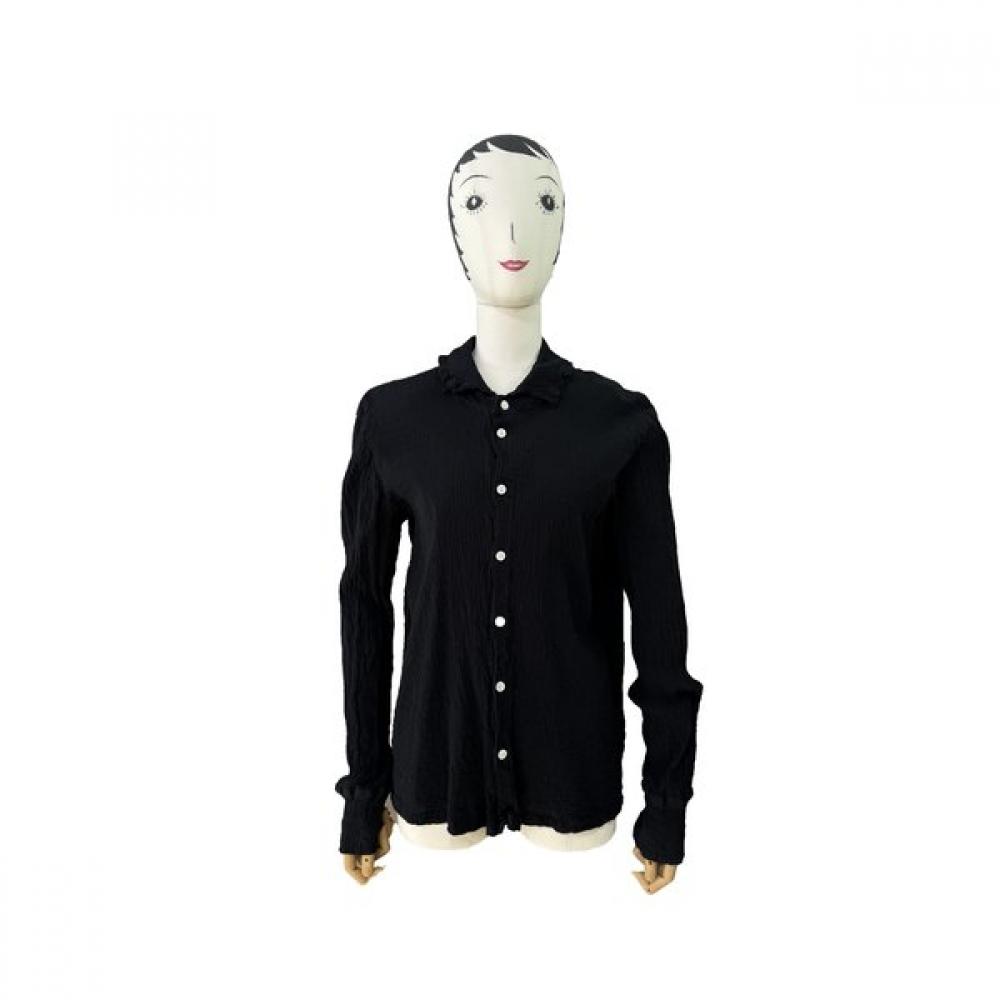 La Vita Junko 100  Cotton Pleats Shirt Jacket  Cqfjk001 BK