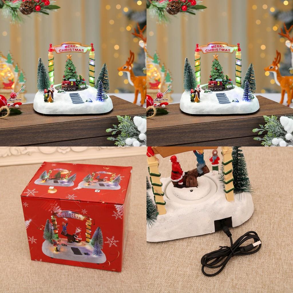 Harz-Drehwippen-Spieluhr Schneeszene Mit Weihnachtsdekoration Für Feiertagsgeschenke Und Schmuckpräsentation