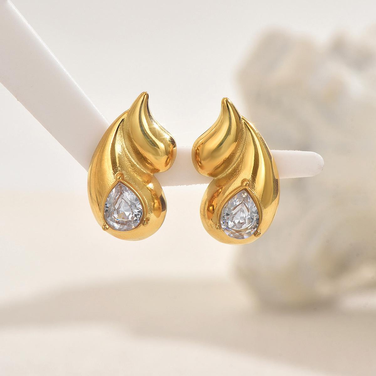 

Серьги женские Геометрия ветра , нишевый дизайн с инкрустацией цирконами, высококлассные металлические серьги-гвоздики, универсальные серьги