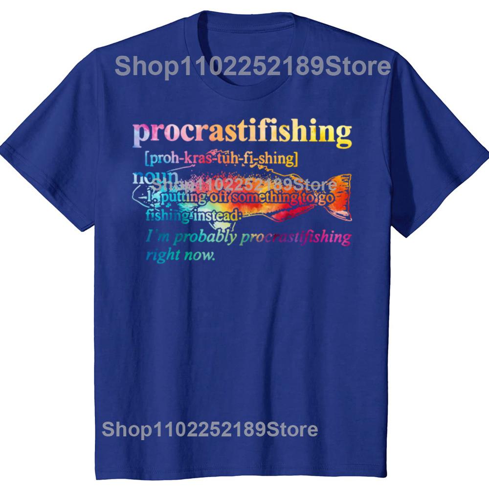 Procrastifishing T-Shirt Lustiges Angelgeschenk für Papa Opa Angler Fisch Grafik Bedrucktes T-Shirt Lässige Streetwear Mode T-Shirts