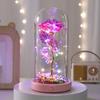 Gold Rose Glass Cover Ornament with Light Music To Send Valentine's Day Women's Day Immortal Flower Creative Gift