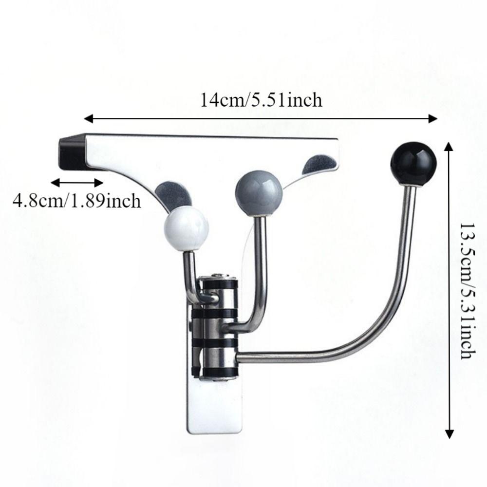 Multipurpose Stainless Steel Over The Door Hooks Wall Mounted Space Saving Swivel Hat Towel Rack Punch Free Coat Hanger Bedroom