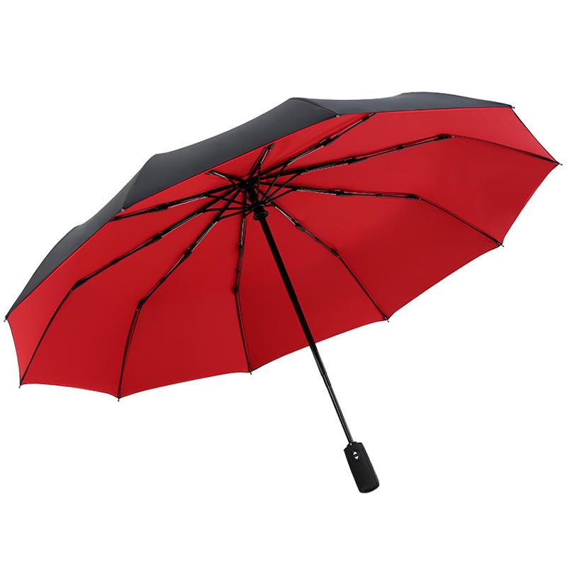 Umbrelă pliabilă automată, dublu strat, rezistentă la vânt - 10 spițe, unisex, pentru soare și ploaie, stil business creativ