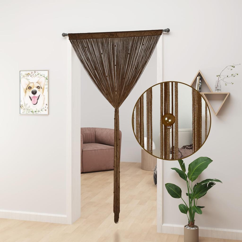 String Curtains Glitter Fringe Curtains for Window 39 X 79 Inch Door Divider Strip Tassel for Wedding Living Room Bathroom Coffee Shop(Champagne)