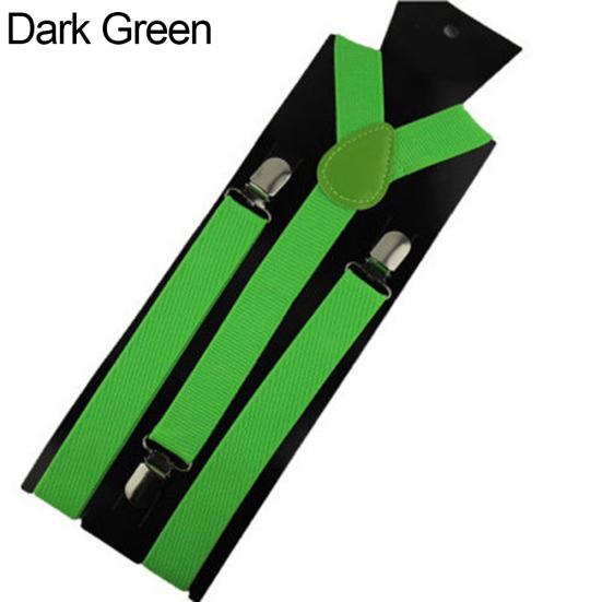 Men'S And Women'S Candy Color Clip Type Elastic Suspenders With Y-Shaped Adjustable Brackets Gifts