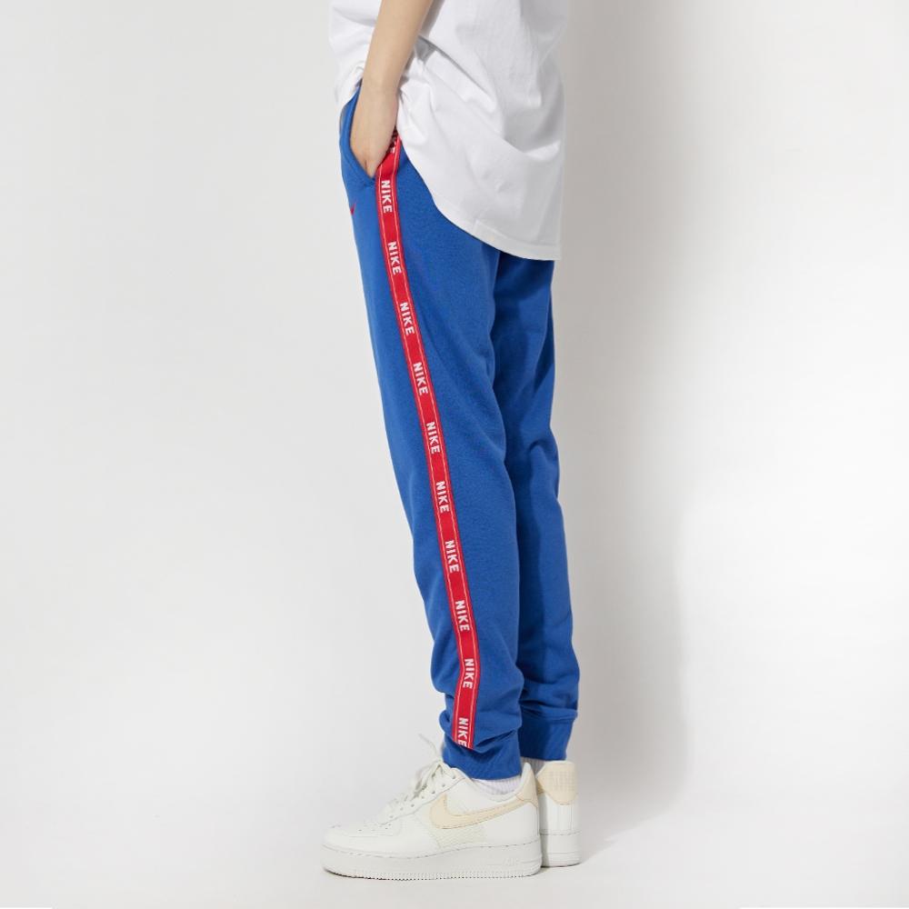 Nike As W Nsw Color Block Printed Logo Retro Sports Long Pants Casual Mid Waist Tapered Knit Joggers Women bottoms Blue AR3075-438
