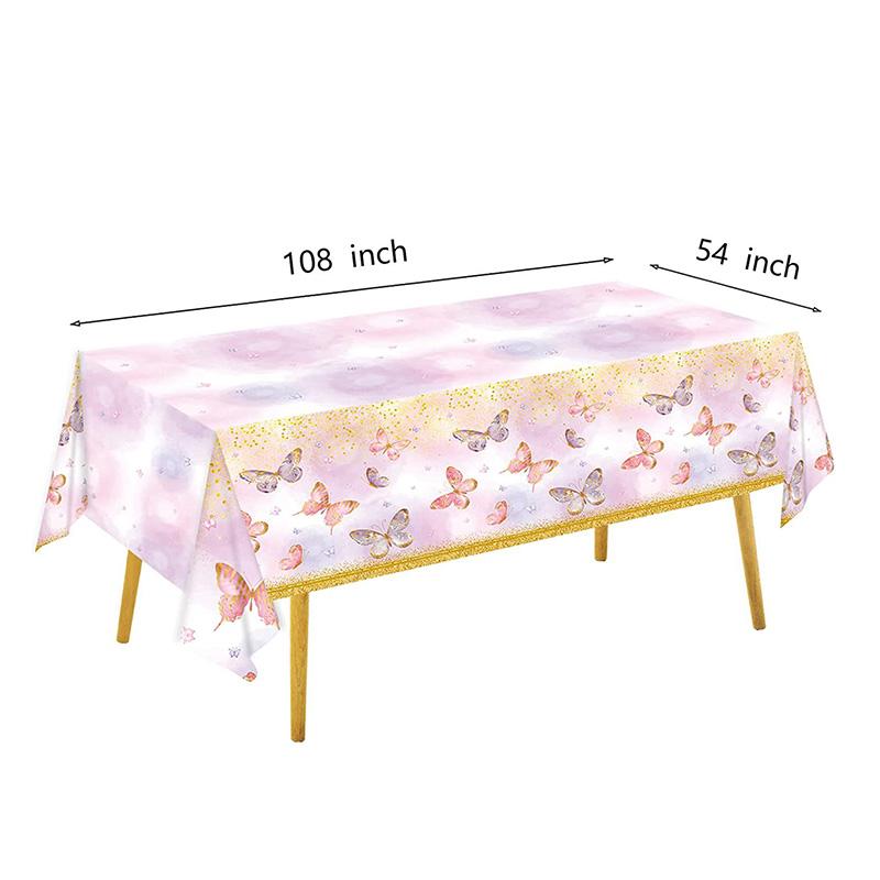 Schmetterling Einweg-Tischdecke Plastik Rechteckig Frühling Schmetterling Geburtstag Tischdecke Happy 1. Erster Geburtstag Party Deko