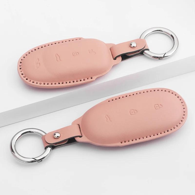 Car Key Cover For Li Lixiang L8 L7 L9  For Leading Ideal One Li Auto Key Fob Holder Keychain Leather Car Key Bag Case Cover