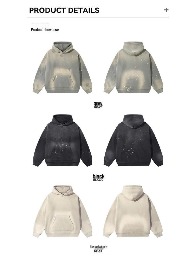 Unisex Trendy High Street Monkey Spray Paint Loose Hoodie – Autumn/Winter Plus Velvet Pullover