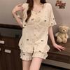 Sweet Summer Pajama Set for with Padded Short Seeve and Shorts, Coud Cotton oungewear, Casua Outdoor Teen Gir Outfit, Gift for Girfriend