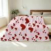 Love Themed Fleece Flannel Blanket Soft Skin-friendly Warm Short Plush Throw, Ideal Valentine’s Day Gift for Bedroom Home