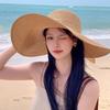 Straw hat women's summer sun protection extra large brim sun hat beach seaside vacation sun hat foldable sun hat