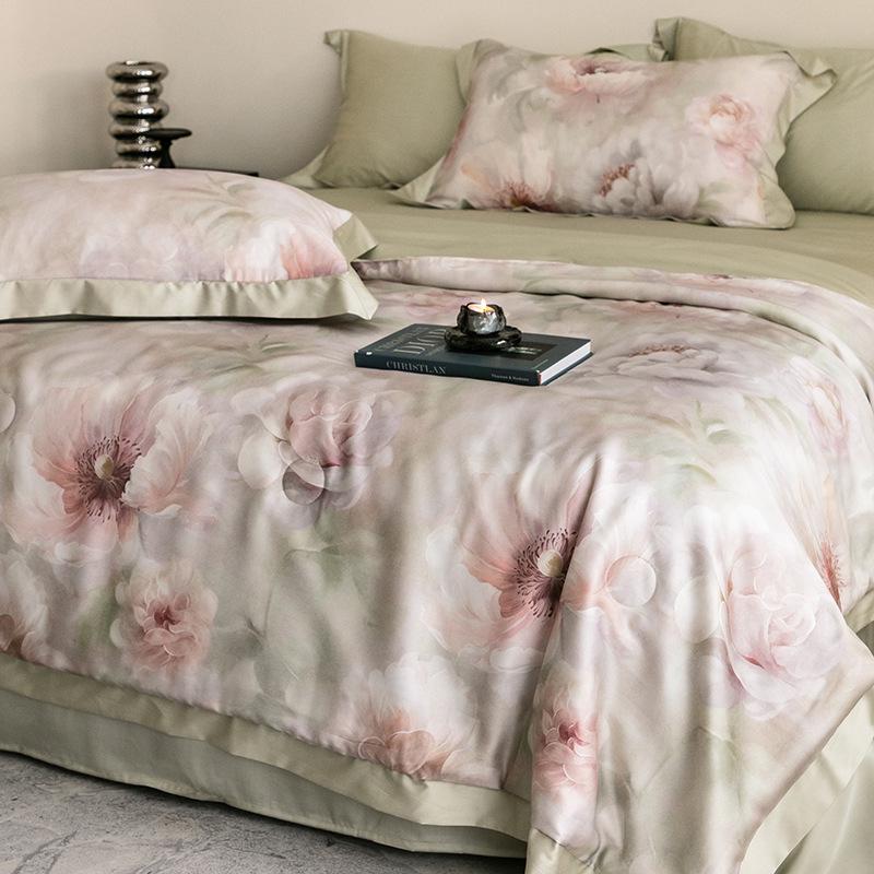 Double-Sided Tencel Summer Quilt Set: 100% Lyocell, Machine Washable, Cool, Thin Blanket