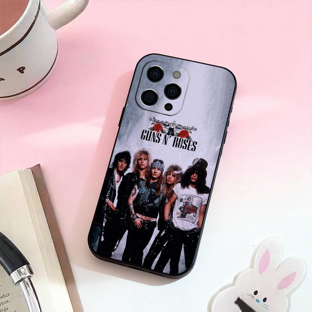 Band G-Guns N Roses    Phone Case For iPhone 17,16,15,14,13,12,11 Plus,Pro Max,Soft Silicone Black Cover