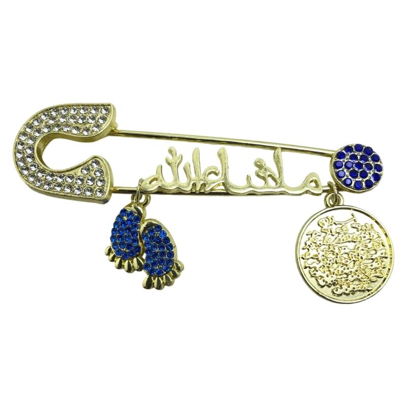 Modern Letter Shaped Brooch Pin Alloy With Turkish Cultural Charm Elegant Look Delicate Versatile Chest Pin