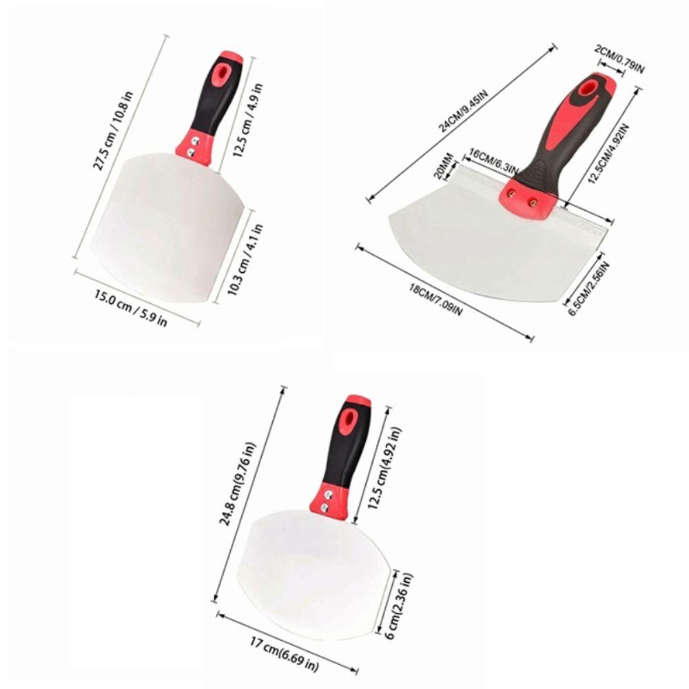 Curved Working Surface Mud Trowel Stainless Steel Putty Spatula  Painter