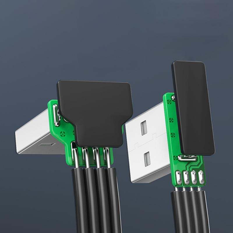 Right Angle USB 2.0 to USB 5Pin Cable Fast Charging Cable 480Mbps Transfer Speed Flexible Silicone Cord for Phone