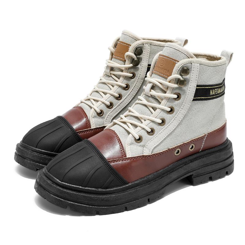 Podzimní Horký Prodej Khaki Pánské Boty Vysoké Platformové Pracovní Boty Pro Muže Pohodlné Ležérní Kotníkové Boty Pánské botas masculino
