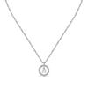 Letter A Steel Necklace With Clear Crystal LPS10ASF09 For Women