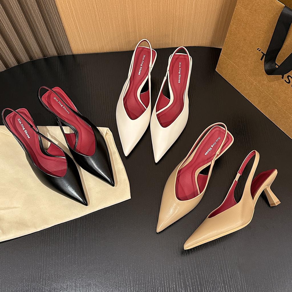 623-13 Classic Bag Head Single Shoes Women's Thin Heels Empty Single Shoes New European and American Style Temperament Pointed High Heels Women's