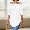 ZANZEA Blusa Casual de Manga Larga con Hombros Descubiertos para Mujer