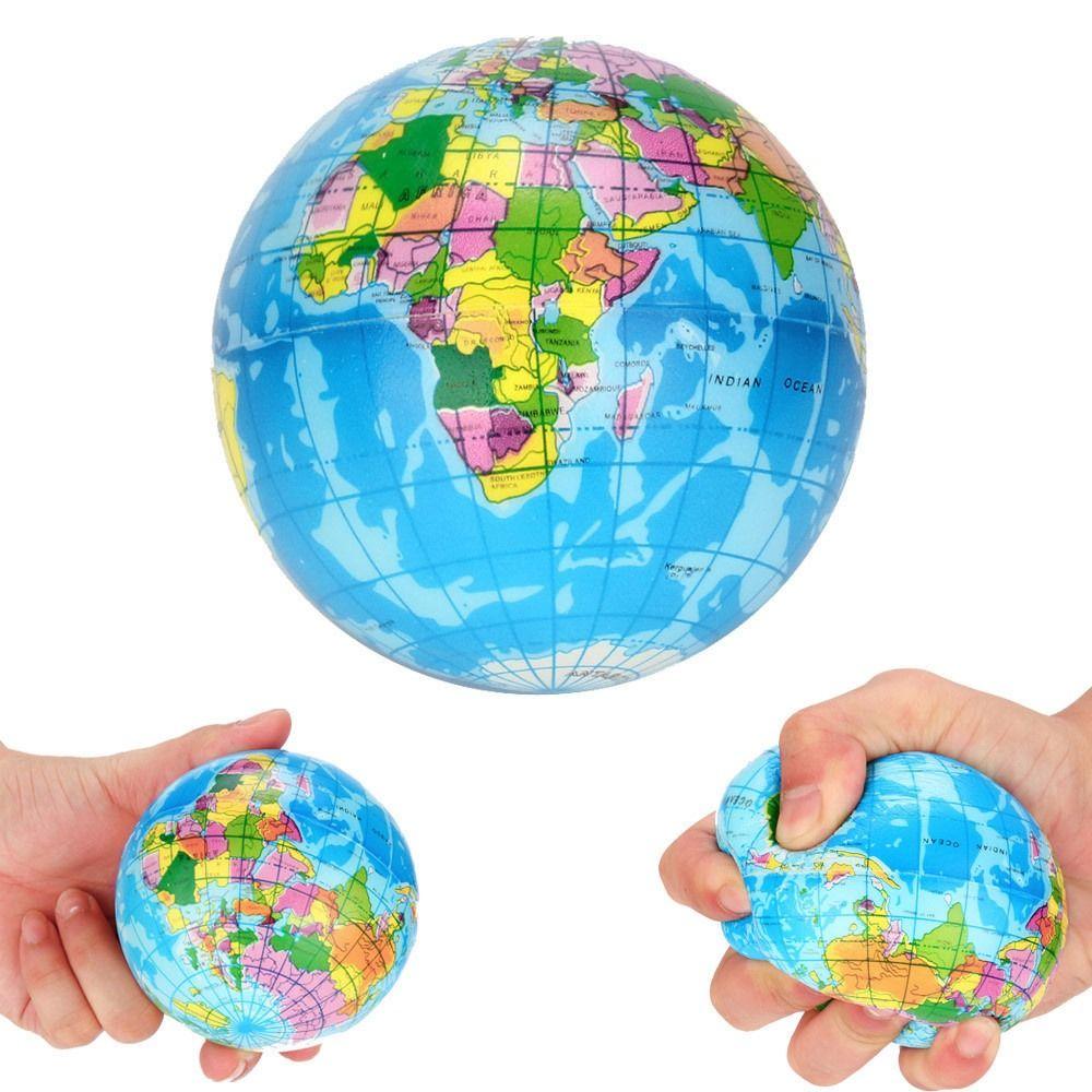 Earth Globe Model World Geography Map Ball Hand Squeeze Ball World Map Foam Ball Foam Rubber Ball