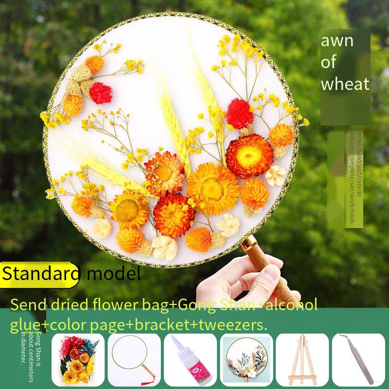 DIY Preserved Fresh Flower Hand Fans Creative Party Gift Home Decoration Fashion Decorative Chinese Japanese Fan Versatile New