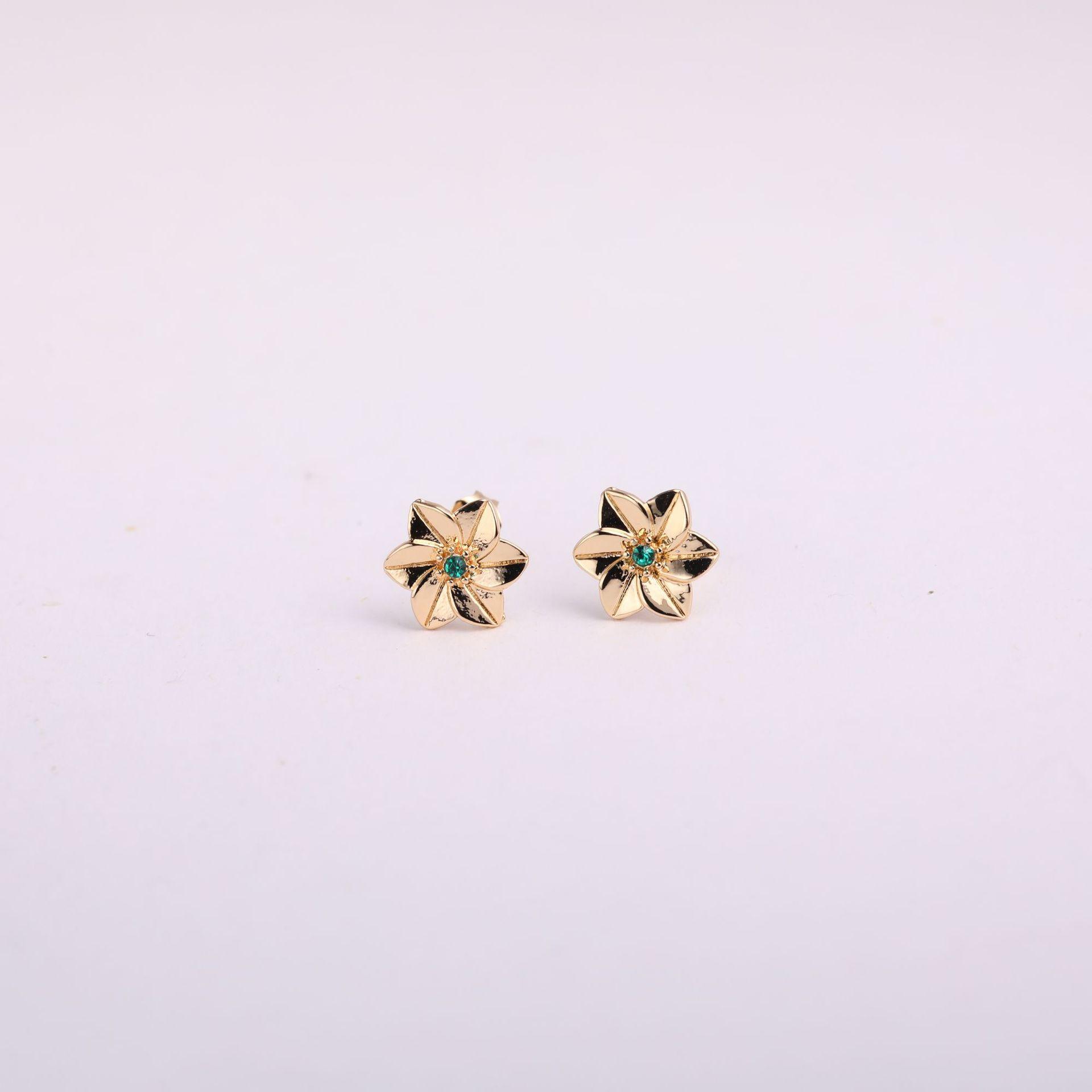 

Ювелирные изделия из нержавеющей стали Серьги с цветком месяца Простые серьги Серьги с камнями декабря