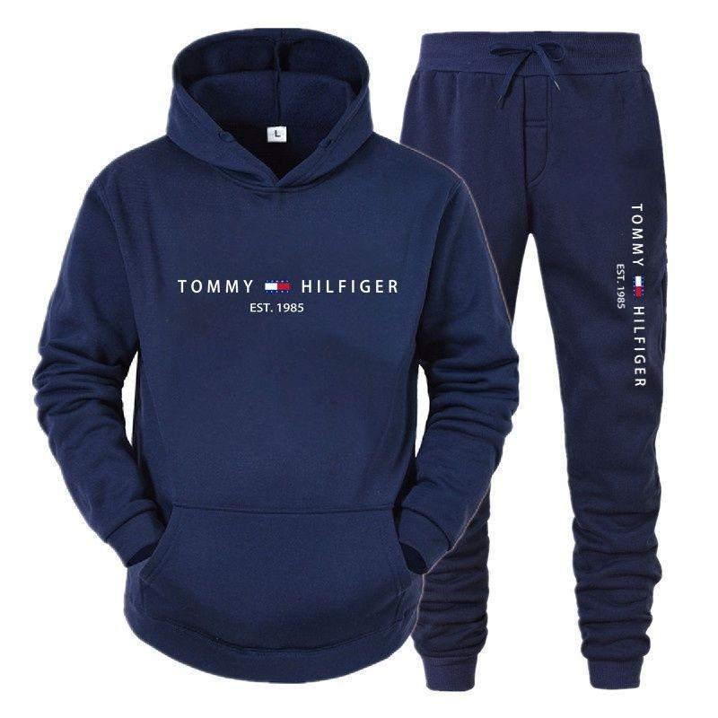 Unisex Spring/Autumn Hooded Fleece Set - Loose Fit, Casual Print Sweatshirt