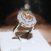 Luxury Brown CZ Sterling Silver Rings for Bridal Wedding Ceremony Party Fashion 5A Shiny Zircon Women's Rings Statement