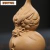 Exquisite Purple Clay Divine Dragon Gourd Tea Pet Handmade Sculpture Crafts Lucky Model Tea Figurine Tea Ceremony Teaware Crafts
