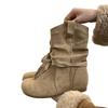 Flats Women Ankle Boots Lace Up Cozy Shoes Dress Suede Winter Snow Boots 2025 Casual Brand Chelsea Botas Mujer Zapatos