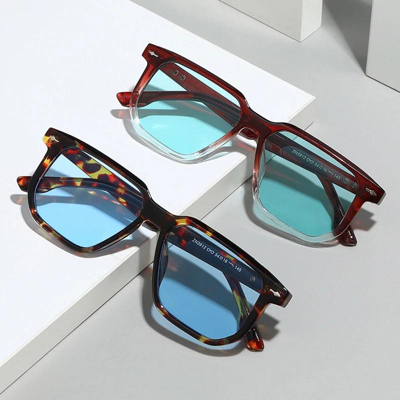 New Fashion Square Women Luxury Sunglasses Retro Rivets Men Candy Color Shades UV400 Sun Glasses
