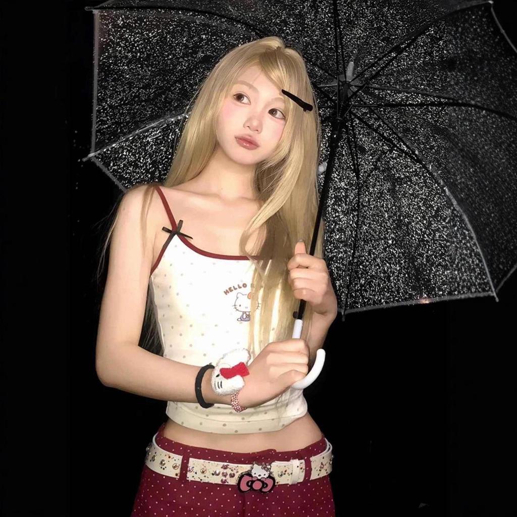 Retro Korean Spicy Girl Hello Kitty Camisole - Slim Fit Summer Color Block Vest