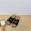2025 Women's Plus Size Casual Beach Cork Slippers with Double Buckle