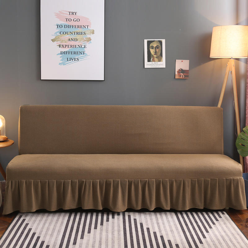 Armless Folding Sofa Bed Cover Stretch Slipcovers 3 Seater Without Armrest Sofa Covers for Living Room Universal Couch Cover