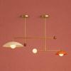 Lustre de Latão Moderno Mid Century Feito à Mão Luminária Pendente Linear de Teto com 3 Luzes