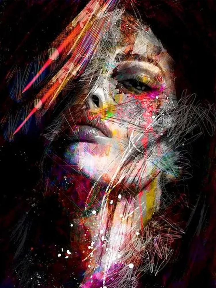 Diy5D Diamant pictură digitală abstractă figuri feminine mozaic cruce brodat perete digital pentru decorare cadou