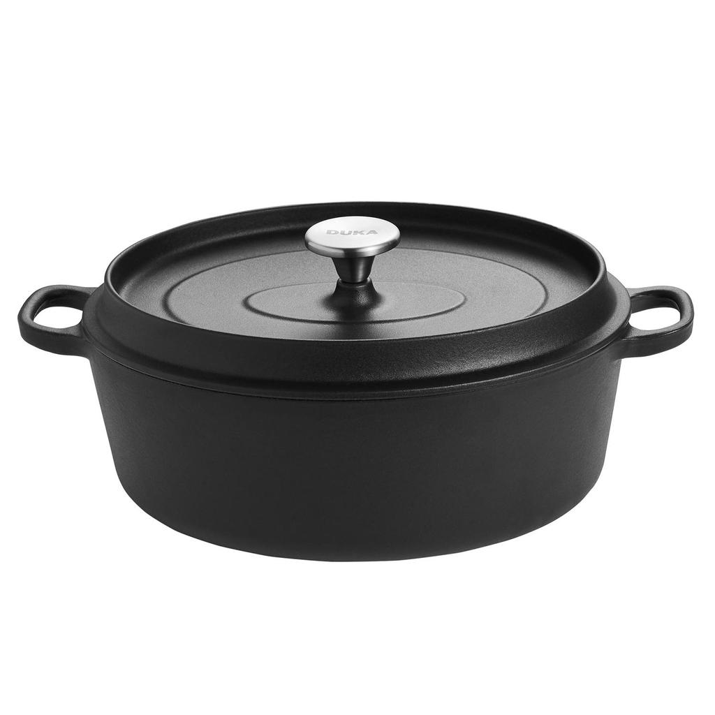 Enchanting Oval Cast Iron Roaster Pan with Lid Bjorn DUKA