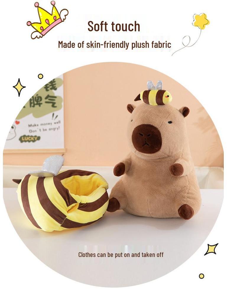 Cute & Funny Capybara Plush Toy with Removable Clothes