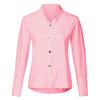 Women Stand Collar Long Sleeve Metal Button Solid Casual Blouse Shirt Top