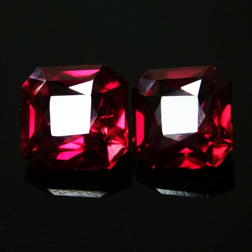 Natural Red Ruby 16.25ct Square Cut Certified Loose Gemstone
