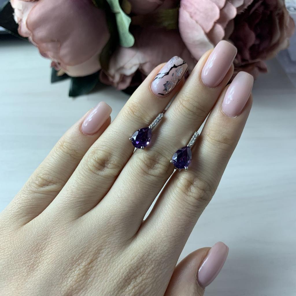 Silver Earrings with Alexandrite 5.225ct (2043331)