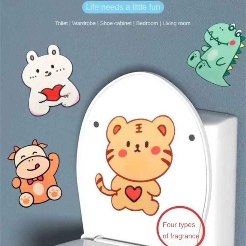 Autocolante pentru toaletă cu animale din desene animate Îndepărtează mirosurile autocolante Toaletă autoadezive Autocolante cu aromaterapie pentru baie